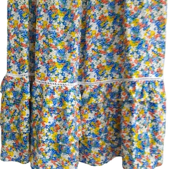 NWOT Cynthia Rowley - Multicolor Floral Ruffled Hem Maxi Skirt Sz S - Picture 6 of 9